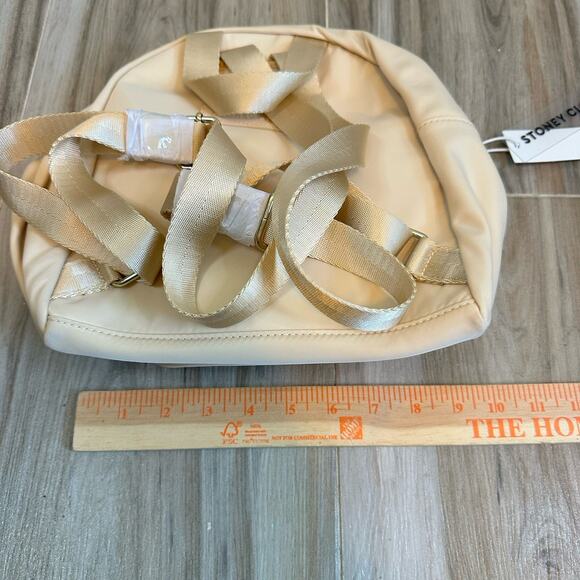 NWT Stoney Clover Micro Classic Backpack Tan Sand Monogrammed Double Zippers - Picture 9 of 9